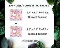 Hello Kitty And Teddy Bear 20oz Tumbler Wrap PNG File