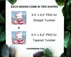 Hello Kitty Driving Motorbike Design 20oz Tumbler Wrap PNG File