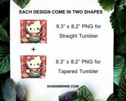 Hello Kitty Eat Ramen 20oz Tumbler Wrap PNG File
