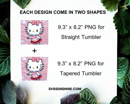 Hello Kitty Pink Cute 20oz Tumbler Wrap PNG File