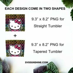 Hello Kitty Rainbow Design 20oz Tumbler Wrap PNG File