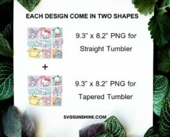 Hello Kitty Sanrio Characters Water Color 20oz Tumbler Wrap PNG File