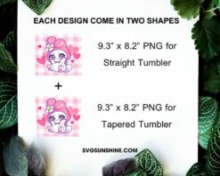 My Melody Chibi Designs 20oz Tumbler Wrap PNG File