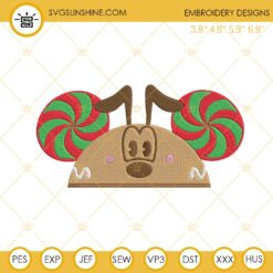 Pluto Gingerbread Hat Ears Embroidery Design Files