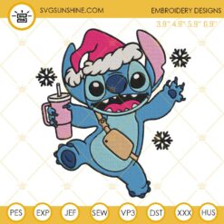 Stitch Tumbler Christmas Embroidery Design Files