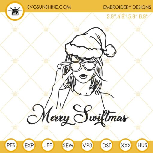 Taylor Swift Merry Swiftmas Embroidery Design Files