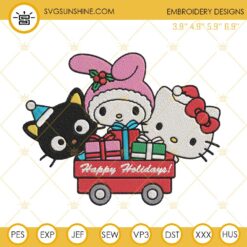 Hello Kitty Chococat My Melody Merry Christmas Embroidery Design Files