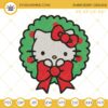 Hello Kitty Christmas Wreath Embroidery Design Files