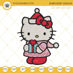 Hello Kitty Merry Christmas Embroidery Design Files