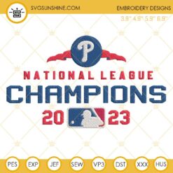 Philadelphia Phillies World Series 2023 Champions Embroidery Design Files