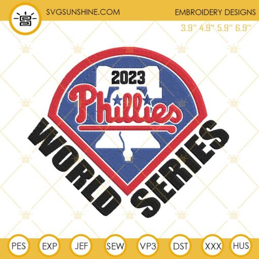 2023 Philadelphia Phillies World Series Champions Embroidery Design Files
