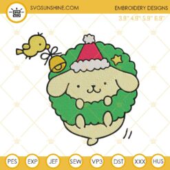 Pompompurin Merry Christmas Embroidery Design Files