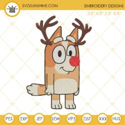 Bluey And Bingo Merry Christmas Embroidery Design Files