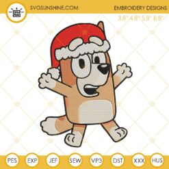 Bluey Bingo With Christmas Hat Embroidery Designs