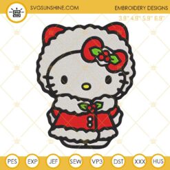 Christmas Hello Kitty Embroidery Design Files