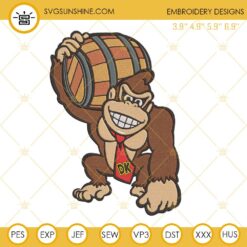 Donkey Kong Monkey Embroidery Design Files