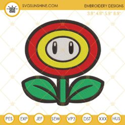 Fire Flower Super Mario Embroidery Design Files