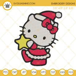 Christmas Hello Kitty Santa Claus Embroidery Design Files