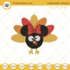 Minnie Turkey Thanksgiving Embroidery Design Files