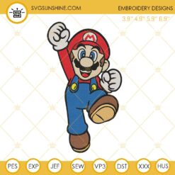 Super Mario Bros Jumping Embroidery Design Files