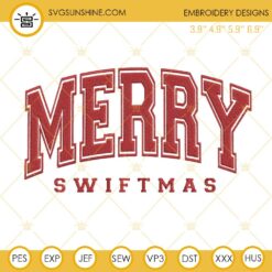 Merry Swiftmas Embroidery Designs, Taylor Swift Merry Christmas Embroidery Files