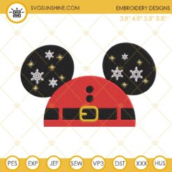Mickey Ears Disney Christmas Embroidery Design Files