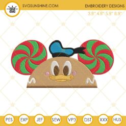 Donald Duck Gingerbread Hat Ears Embroidery Design Files