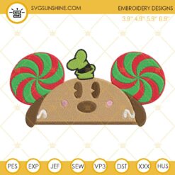Goofy Gingerbread Hat Ears Embroidery Design Files