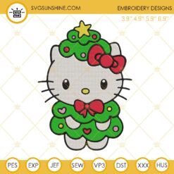 Hello Kitty Christmas Tree Embroidery Design Files
