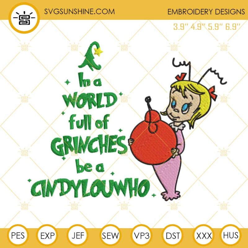 Cindy Lou Who Embroidery Design File