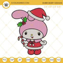 My Melody Merry Christmas Embroidery Design Files