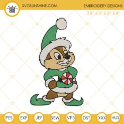 Chip And Dale Merry Christmas Embroidery Design Files