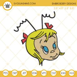 Cindy Lou Who Face Embroidery Design Files