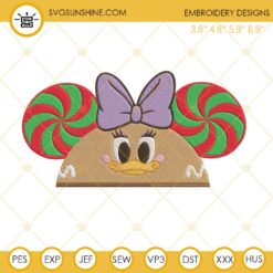 Daisy Duck Gingerbread Hat Ears Embroidery Design Files