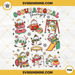 Occupational Therapist Snowman Christmas PNG File Designs Digital Download