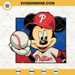 Mickey Mouse Philadelphia Phillies SVG, Mickey Baseball SVG PNG DXF EPS