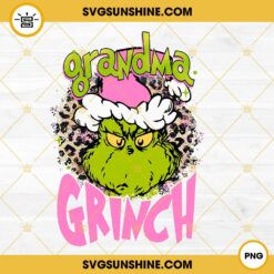 Pink Grandma Grinch PNG File Designs