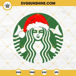Starbucks Coffee Logo Santa Hat SVG, Starbucks Christmas SVG PNG EPS DXF
