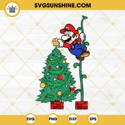 Super Mario Christmas Tree SVG, Super Mario Bros Merry Christmas SVG PNG EPS DXF