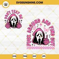 The Ghost Face Fuck Around And Find Out SVG, Pink Ghost Face Scream Halloween SVG PNG DXF EPS