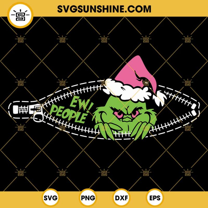 Pink Grinch Ew People Svg, Grinch Zipper Svg, Pink Grinch Svg