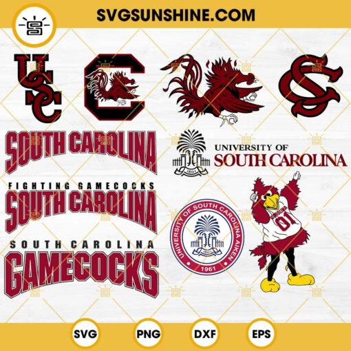 South Carolina Gamecocks Football Designs Bundle SVG EPS PNG DXF