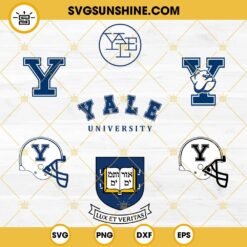 Yale Bulldogs Football Designs Bundle SVG EPS PNG DXF