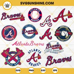 Atlanta Braves Designs Bundle SVG, Braves MLB Logo SVG EPS PNG DXF