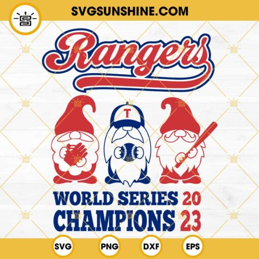 Gnomes Texas Rangers World Series 2023 Svg, Texas Rangers Champions SVG PNG DXF EPS 2023 Svg