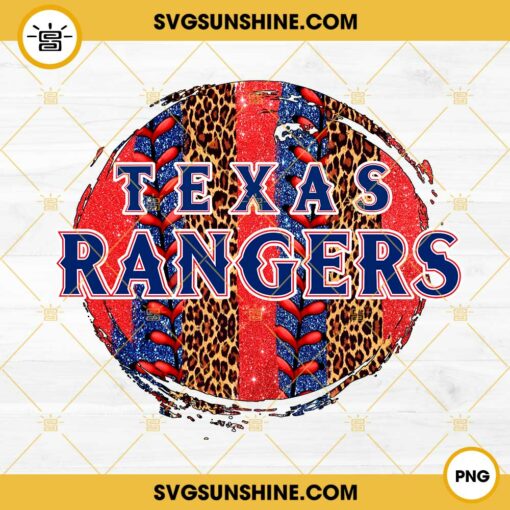 Texas Rangers Leopard Baseball PNG, Texas Rangers World Series Champions 2023 PNG File Designs