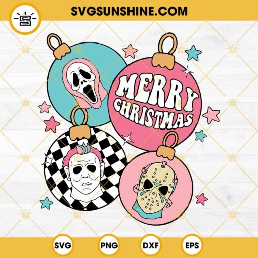 Merry Xmas Horror Character Christmas Ornaments SVG, The Ghost Face Christmas SVG