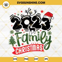 Family Christmas 2023 SVG, Buffalo Pattern 2023 Christmas SVG PNG DXF EPS Cut Files For Cricut Silhouette