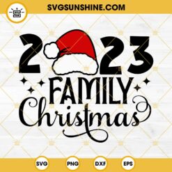 Family Christmas 2023 SVG Bundle, Disco Ball Christmas SVG PNG DXF EPS SVG