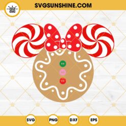 Minnie Christmas Candy Ginger Man SVG, Disney Christmas SVG